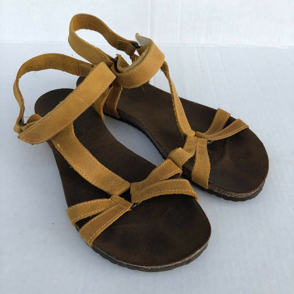 Sundance Mustard Yellow Suede Leather Flat Sandals
